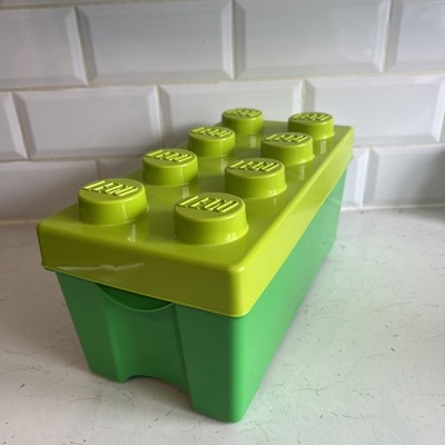 Lego mittelgroße stapelbare grüne Aufbewahrungsbox mit 8 Nieten Steinen