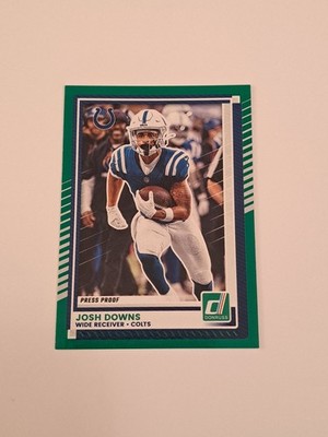 2025 Donruss #42 Josh Downs Press Proofs Green In Toploader