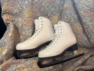 Glacier by Jackson Ultima 350 Figure Ice Skates Women s Sz 4 White Leather Lace