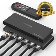 HDMI Switch 5 In 1 Out 4K HDR Auto Scaling Selector Switch Adapter with Remote