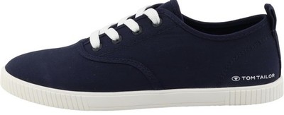 TOM TAILOR Herren Sneaker Blaue Weiß EU 39 Low Top Schnürung Kontrast