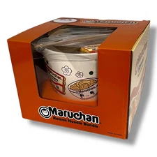 Maruchan Ramen Ceramic Noodle Bowl Faces Chopsticks Holder Soup Spoon Bundle New