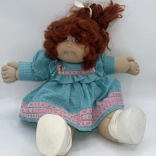 VINTAGE Cabbage Patch Kids Cornsilk Doll Red Hair Tooth Blue Eyes W/outfit 1985