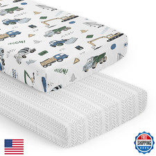 Sweet Jojo Designs Construction Truck Baby Crib Sheet Set - 2 Pack