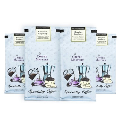 Flavored Coffee, Chocolate Raspberry, Ground, 12-Ounce Bags (Pack of 4)