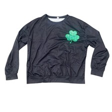 Clover Graphic St. Patrick  s Day Sweatshirt in Black, Size XL