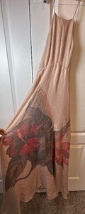 Mimi & Dottie Dusty Pink with Red Floral  Sleeveless Maxi Dress Size S
