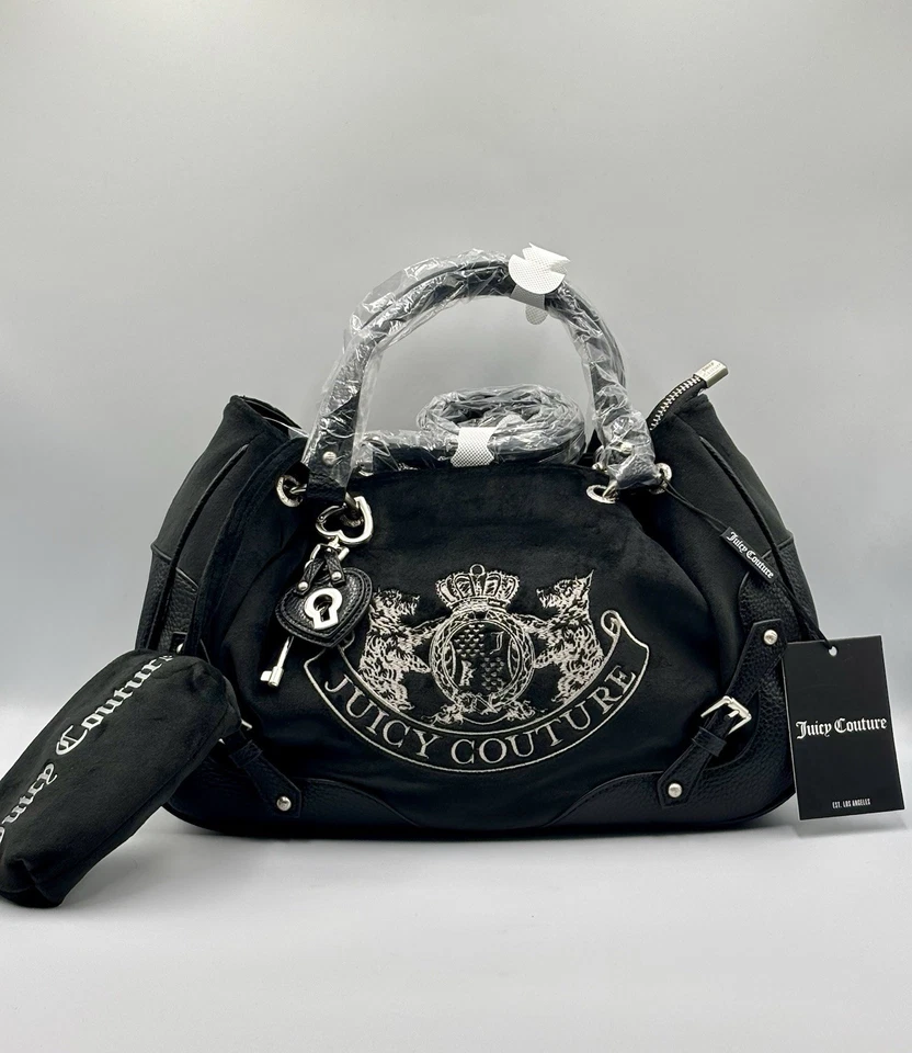 Juicy Couture Scottie Twig Dog Velvet Shoulder Bag Black Nuova Y2K BNWT Rare - Image 3 of 4