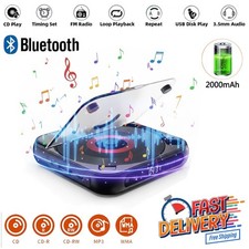Black Portable CD Player Personal CD Players with Bluetooth Rechargeable