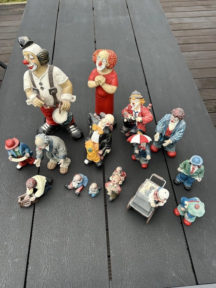 🎪 14 Clown Figuren – handbemalt – Sammlerstücke – Clown-Sammlung – Dekofiguren - Bild 2 von 2