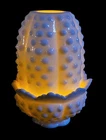 Vintage Fenton Fairy Light Lamp White Milk Glass Hobnail 4.5"