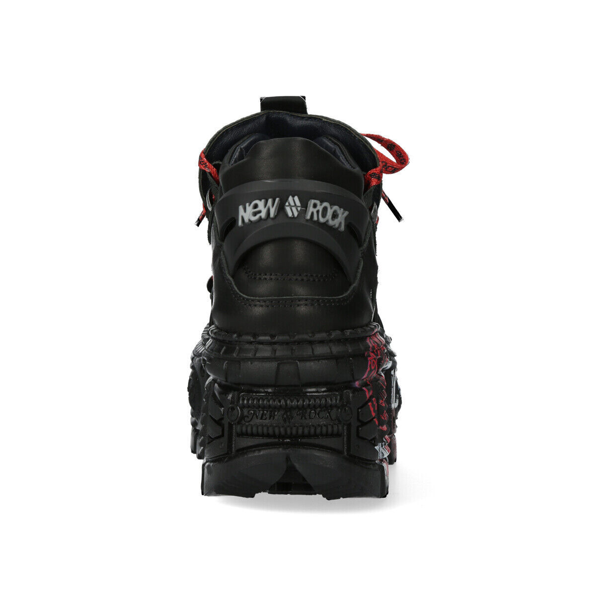 New Rock Boots WALL106-C9 Unisex Metallic Black Leather