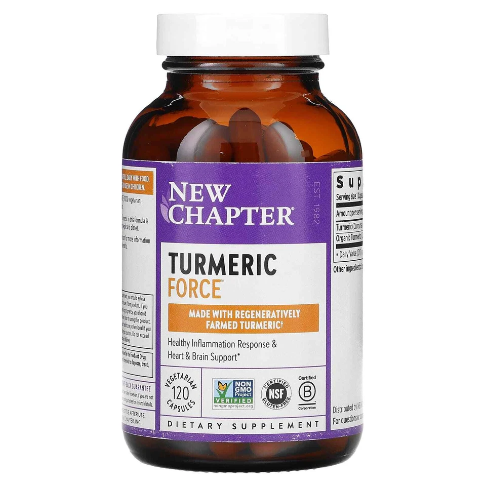 2 X New Chapter, Turmeric Force, 120 Vegetarian Capsules - Image 3 of 3