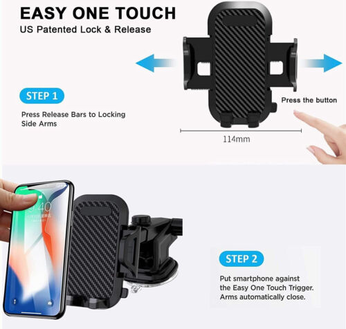 360° Car Windshield Mount Holder Cell Phone GPS For iPhone 14 13 Pro Max 12 - Picture 5 of 11