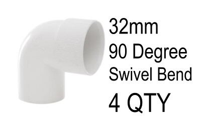 4 x 32 mm Lösungsmittel Schweißabfall 92,5 Grad Schwenkbogen Weißwasserrohr Sanitär