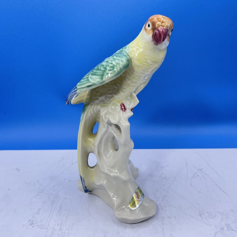 Parakeet Shiwan Artistic Ceramic Factory Chinese Bird Parrot China Vintage Rare