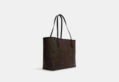 COACH City Tote Bag In Signature Canvas (GOLD, BROWN, BLACK) | eBay