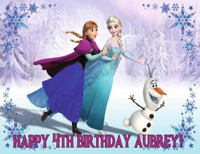 disney s frozen personalized edible print cake topper frosting sheets 5 sizes ebay