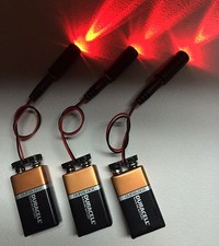 3 Pcs Red Led Decor Scenery Micro Effects Lights 9 Volt Clips Mel-pr1-9v-3p
