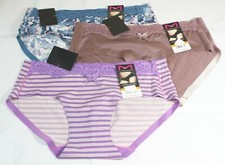 NWT set/3 MAIDENFORM comfort devotion HIPSTER LILAC stripe BLUE snake MOCHA