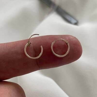 Genuine 9CT Yellow Gold 8mm-15mm Sleepers Earrings Solid Gold Gift  Boxed UK