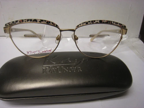 Betsey Johnson Eyewear LUXE GOLD/LEPD Frame 55-15-140-41V mm Demo W/Generic Case