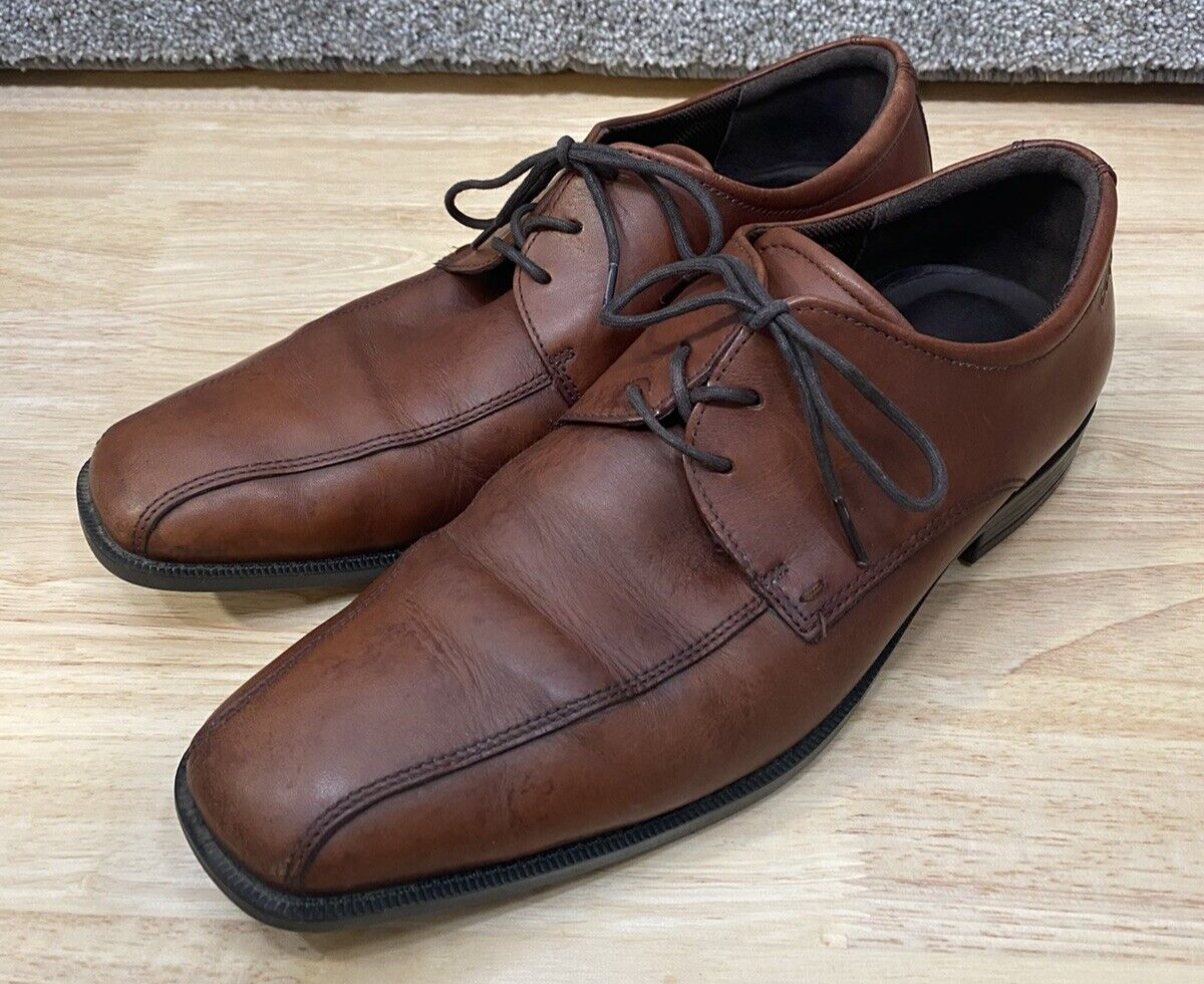 SAOLA Scarpe eleganti Ecco uomo 43 US 10 Edinburgh punta Oxford pelle marrone scuro 632654
