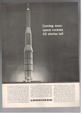 LOCKHEED AIRCRAFT CORPORATION space rockets 1962 Pubblicità 1 pagina originale 