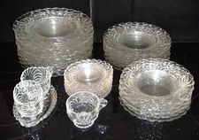 Vintage MCM CAMBRIDGE GLASS "Caprice" Clear (Stem 300) Dinnerware