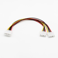 10pcs IDE 4 Pin Molex Male to Dual Female Jack Power Extension Y Splitter Cable