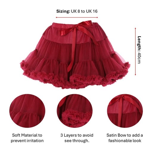 TUTU Skirt Ladies Dance Party Ballet Fancy Dress Petticoat 3 Layers Costume Lot - Picture 39 of 44