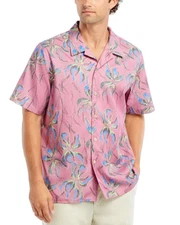 New Paul Smith Men's Small Short Sleeve Floral Lyocell Jersey Camp Collar Shirt