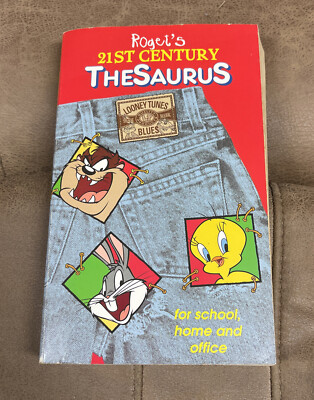 Roget s 21st Century Thesaurus Vintage 90s Rare Looney Tunes Book Paperback Taz
