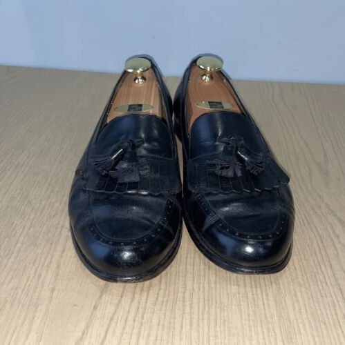 MOCASSINI VINTAGE SALVATORE FERRAGAMO NAPPA PELLE NERA Tg 10D MADE IN ITALY - Foto 2 di 16