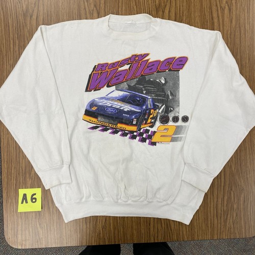 Vintage 90s Men’s XL Rusty Wallace NASCAR Racing Sweatshirt Pullover Vtg