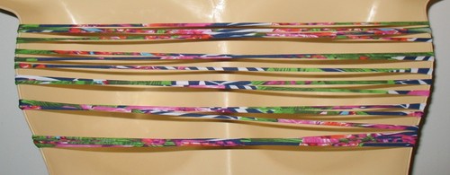 FOREVER 21 -STRAPPY BACK BANDEAU - S - TROPICAL FLORAL BIKINI BATHING SUIT TOP - Picture 3 of 3