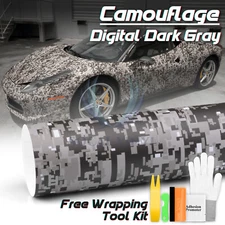 Camouflage Digital Dark Gray Auto Matte Vinyl Sticker Wrap Decal Sheet Film