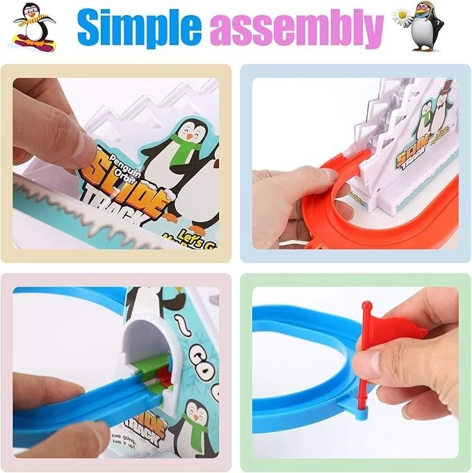 Penguin Orbit Roller Coaster Race Track Playset w/ LED Lights & Music On/Off Opt - Image 3 of 4