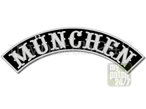 Aufnäher Biker Patch MÜNCHEN Bogen unten 30cm gestickt Bottom Rocker MC