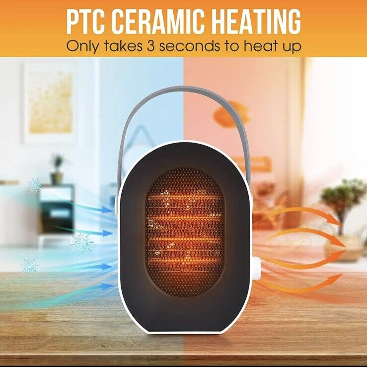 Electric Fan Heater Desktop 1200W/600W Heating Modes Portable Office Room  ROMYSE – IBBY