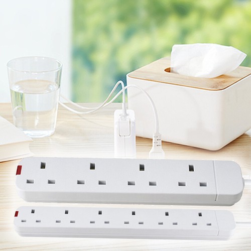 3M White Extension Lead Cable Electric Plug Socket Mains Power 4 Gang Way UK - Picture 9 of 10