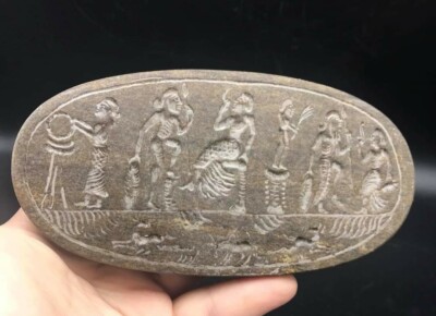 Wonderfull Tiger Jasper Stone Roman Royal History Intaglio Tablet Relief