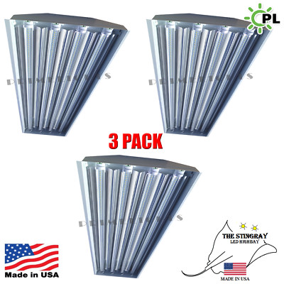 NEW (QTY 3) 4 Lamp T8 LED High Bay 88Watt - Warehouse, Shop, BRIGHT, Light CLEAR