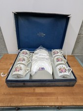 Vintage Royal Worchester Bone China Coffee/ Espresso Cups And Saucers 6 Settings