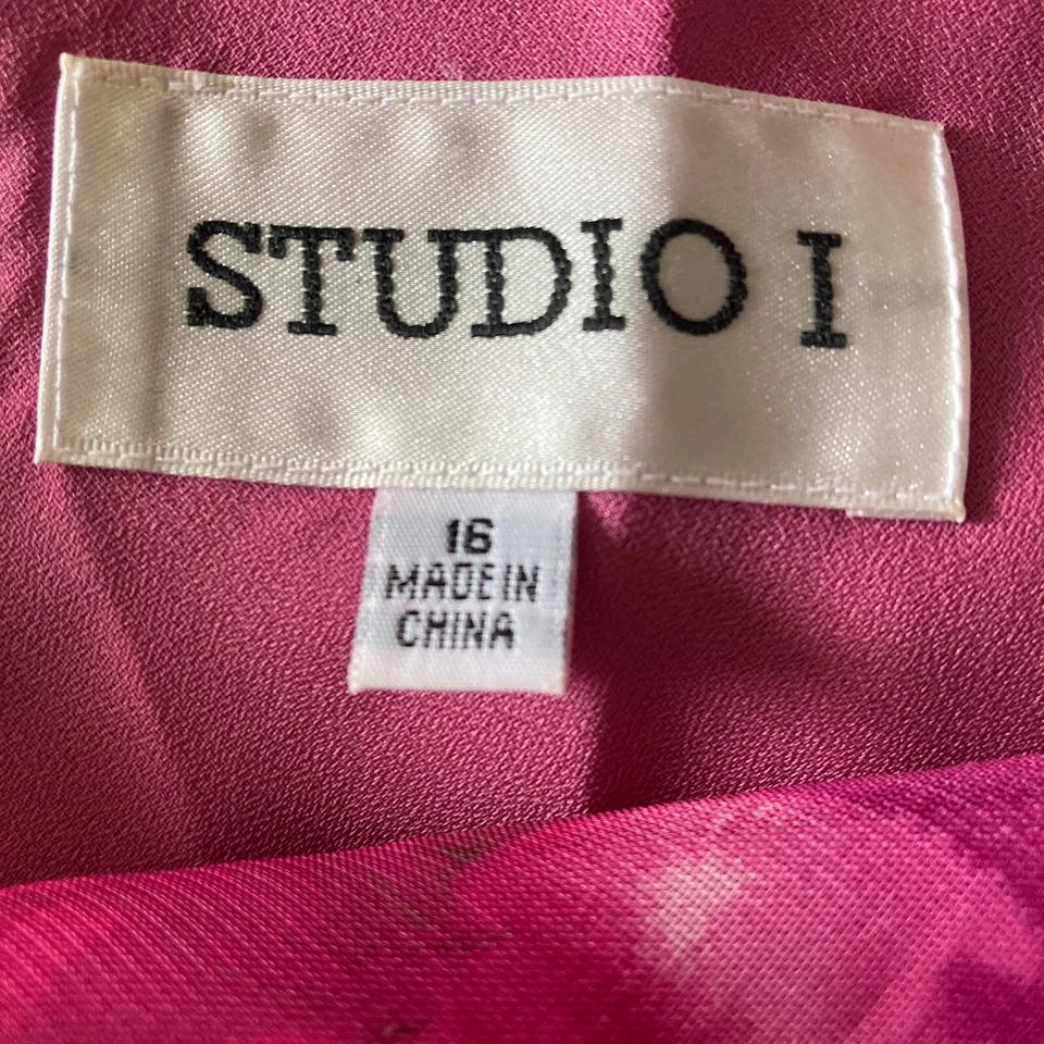 Блузка женская Studio 1 16 розовый цветочный пуловер легкий большой размер - Изображение 3 из 4