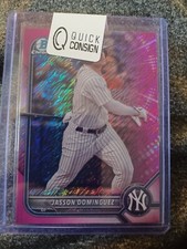 Jasson Dominguez RC /199 Fuchsia/Pink Shimmer Refractor 2022 Bowman Chrome