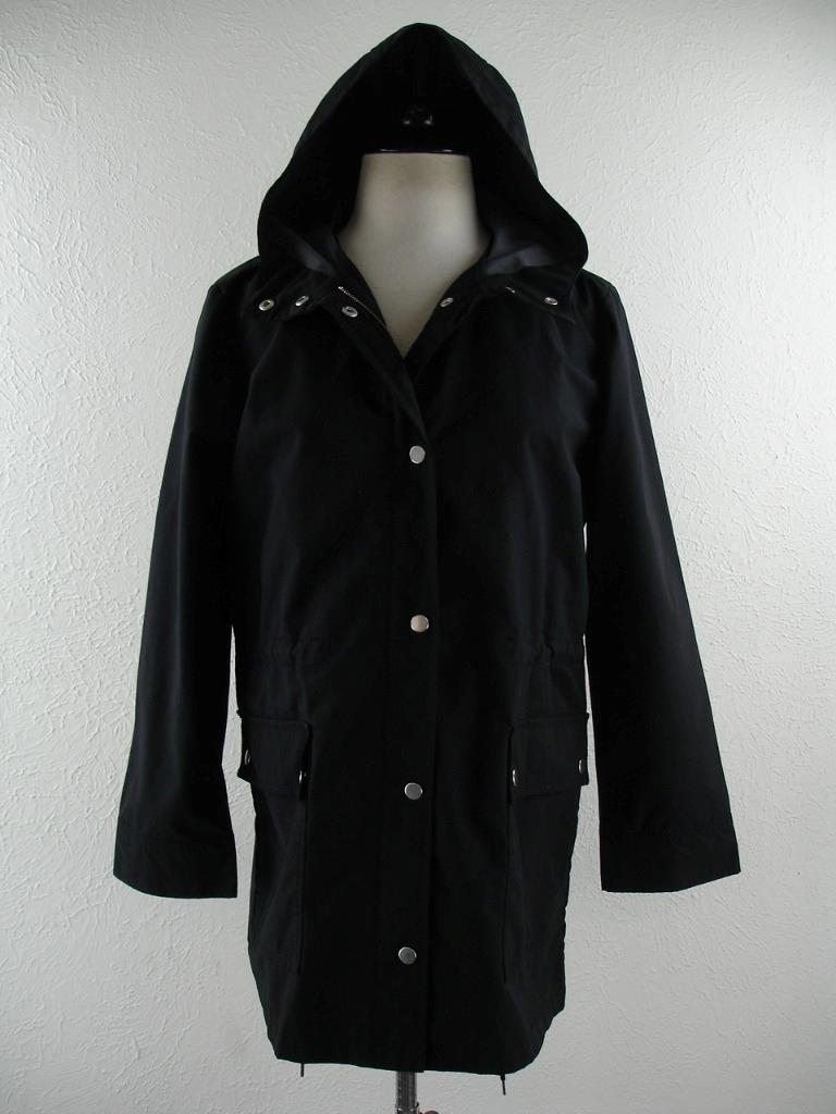Women's S Utility Rain Field Jacket AB501 Black Hooded Full