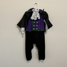 Dracula Toddler Halloween Costume one piece bodysuit and cape Size 6-12 Months