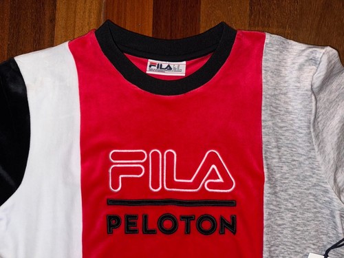 FILA x PELOTON Limited Edition VELOUR Color Block Sweatshirt ~ NWT! Size XL - Picture 2 of 4