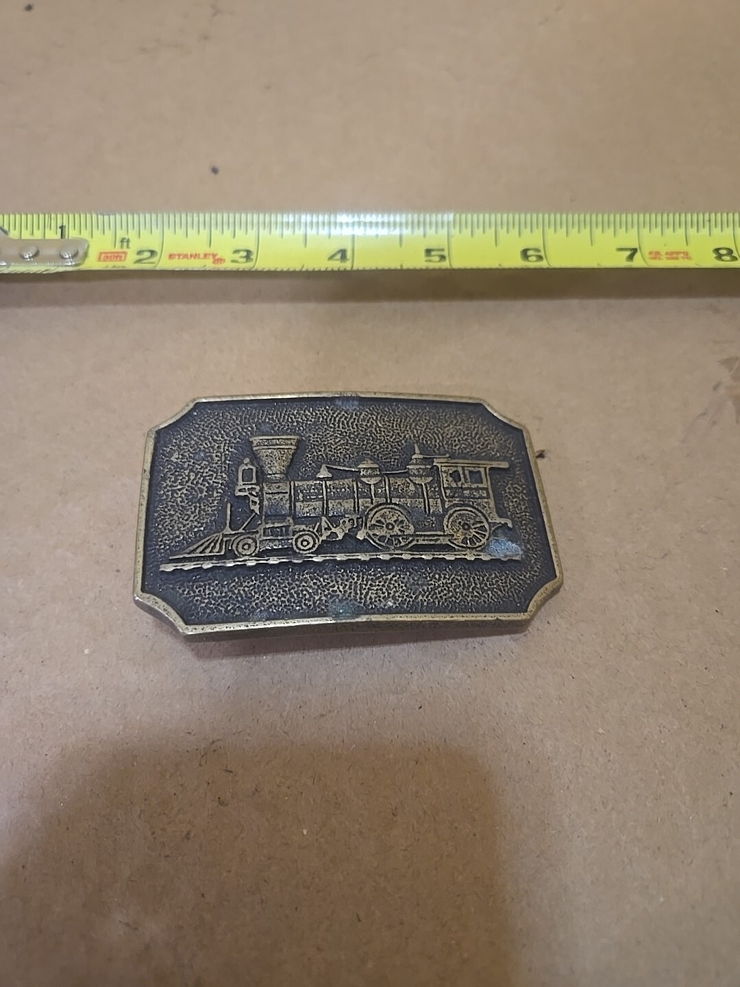 BTS Train Engine Rectangular Belt Buckle Solid Br… - image 1